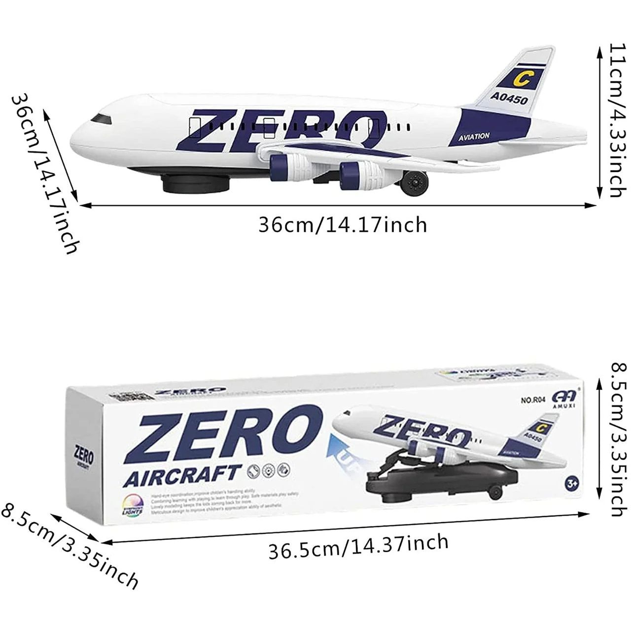 Toy Plane for Kids – Zero Aircraft with Vibrant LED Effects in Action