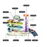 Multi-Level Parking Garage Toy with Elevator & Ramps for Kids