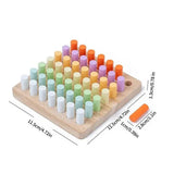 Wooden Color Sorting & Stacking Pegboard for Kids