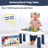 DIY Puzzle Activity Table with Magnetic Board & Stool for Kids