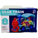 Transparent Gear Train with 3D Lights & Sound Toy for Kids
