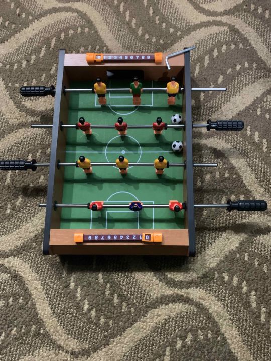 Portable tabletop soccer football game set with 2 balls