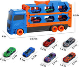 5Ft+ Long Foldable Transport Truck Playset with Race Track &amp; 6 Cars