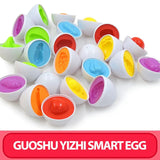 6 Pcs Shape & Color Matching Eggs for Toddlers