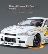 1:24 Nissan Skyline GTR R34 S15 Modified Widebody Diecast Model Car