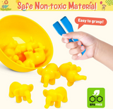 Animal Counting & Color Sorting Matching Game with Rainbow Bowls