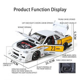 1:24 Nissan Skyline GTR R34 S15 Modified Widebody Diecast Model Car