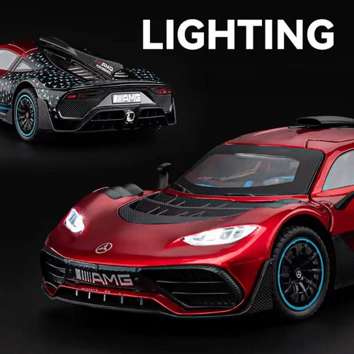 1:24 Diecast Mercedes AMG ONE model car with lights on