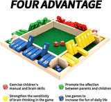 Shut The Box Dice Game – Wooden Family Math Board Game for 2–4 Players