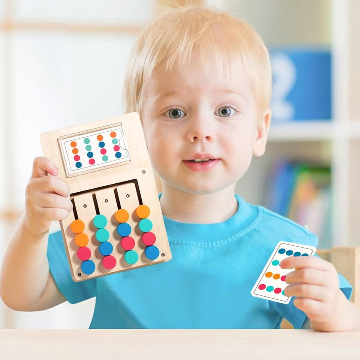 Wooden Color Matching Puzzle Board Game – 24 Challenges