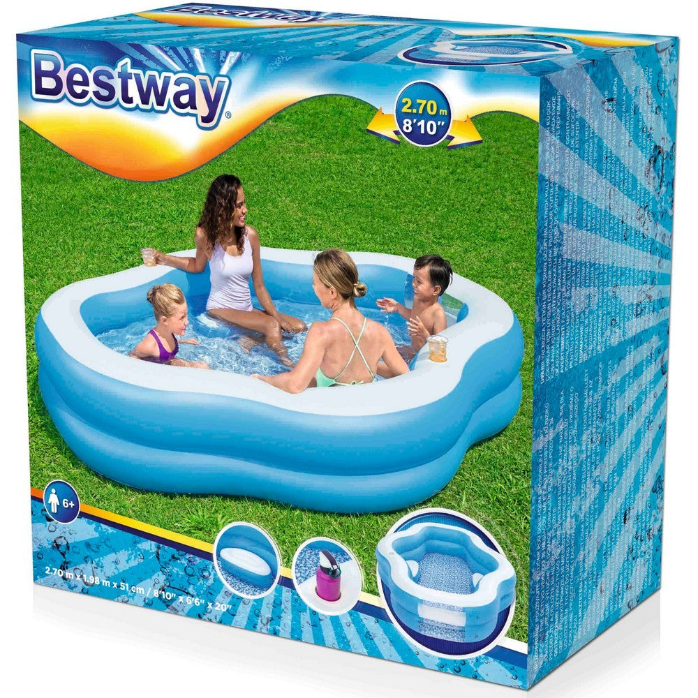 BESTWAY Splash View Family Pool 8.10ft | Pool with Seat