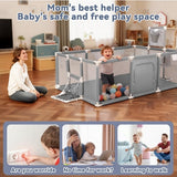 Extra Large Baby Playpen with Basketball & Football Play Yard