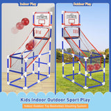 Kids Basketball Set with 2 Hoops, Backboards & Air Pump