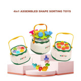 Huanger Montessori Flower Pegboard Bucket Toy for Toddlers