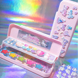 Kids Makeup & Stationery Box – 2-in-1 Pencil Case with Eyeshadow Set
