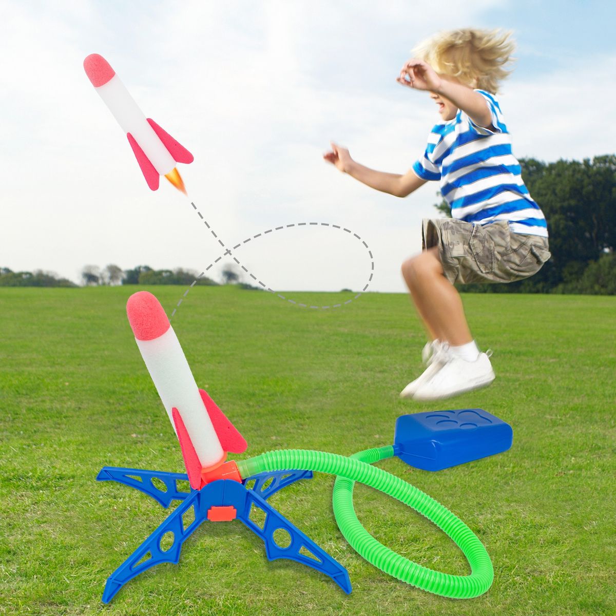 Outdoor Stomp Rocket Launcher Game