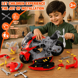 2-in-1 Take-Apart Motorcycle Workshop Building Set for Kids