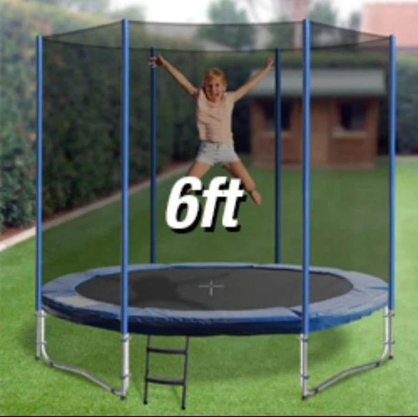 6ft Round Trampoline with Safety Enclosure & Ladder for Kids