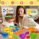 Animal Counting & Color Sorting Matching Game with Rainbow Bowls
