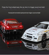 1:24 Nissan Skyline GTR R34 S15 Modified Widebody Diecast Model Car