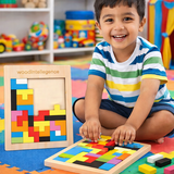 Wooden Intelligence 40 Pcs Russian Puzzle Blocks (Tangram Style)