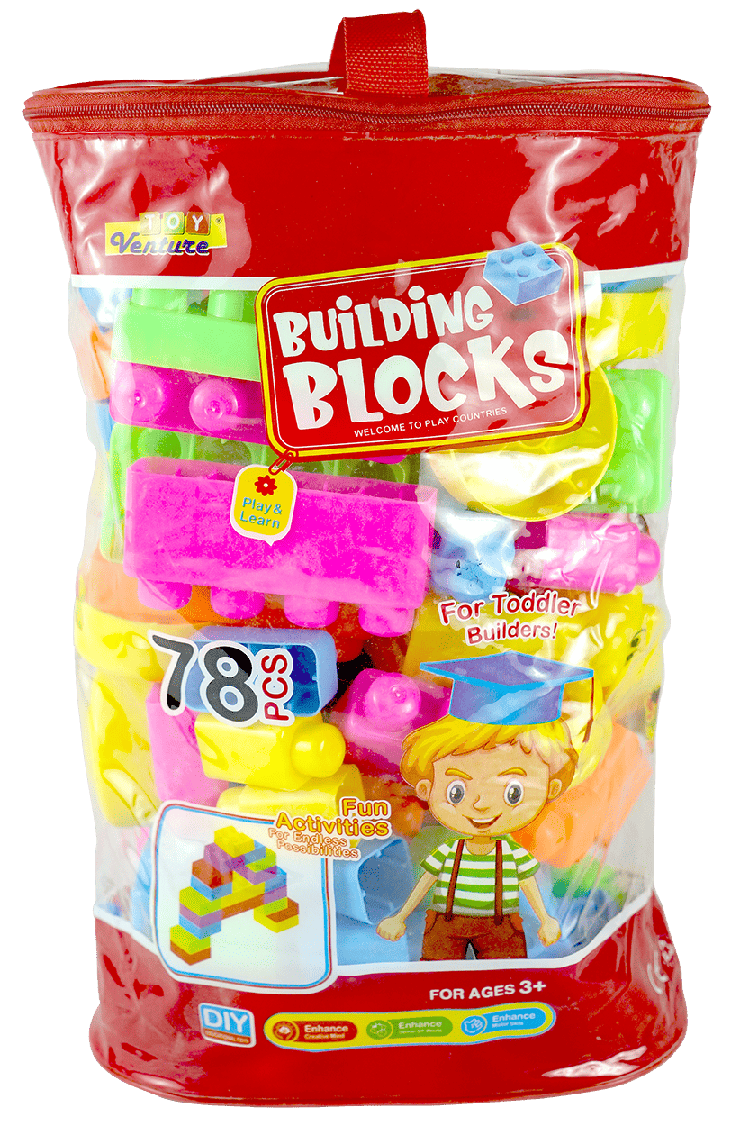 78 Pcs Building Block Bag – Creative Construction Toy for Kids