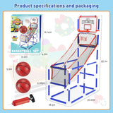 Kids Basketball Set with 2 Hoops, Backboards & Air Pump