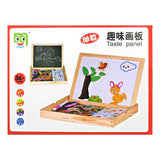 2-in-1 Magnetic Puzzle Drawing Board with Whiteboard & Chalkboard for Kids