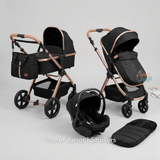 Kidilo Luxury 3-in-1 Pram, Stroller & Infant Car Seat Travel System