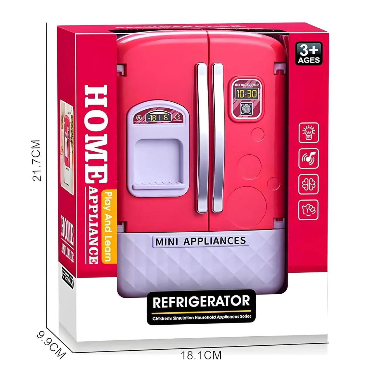 Mini Refrigerator Toy with pull-out drawer storage