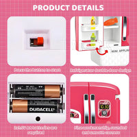 Mini Refrigerator Toy side angle for kids pretend kitchen