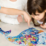 277 Pcs Whale Sea Adventure Shaped Jigsaw Puzzle for Kids