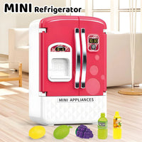 Mini Refrigerator Toy for kids double-door pretend fridge