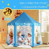 Prince Castle Play Tent House with Fairy Lights - Blue