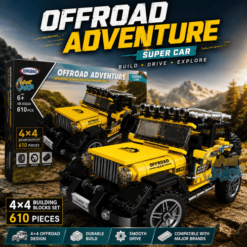 Off-Road 4x4 Jeep Building Blocks Set for Kids – 610 Pieces
