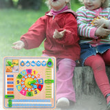 Educational Wooden Calendar Clock – Time, Weather & Seasons Learning Board