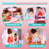 JoyStone dollhouse 2 dolls with movable limbs and outfits