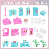 9-Room 3-Story Princess Doll House – Pink DIY Playset