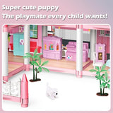 9-Room 3-Story Princess Doll House – Pink DIY Playset