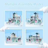 9-Room 3-Story Princess Doll House – Pink DIY Playset