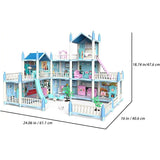9-Room 3-Story Princess Doll House – Pink DIY Playset