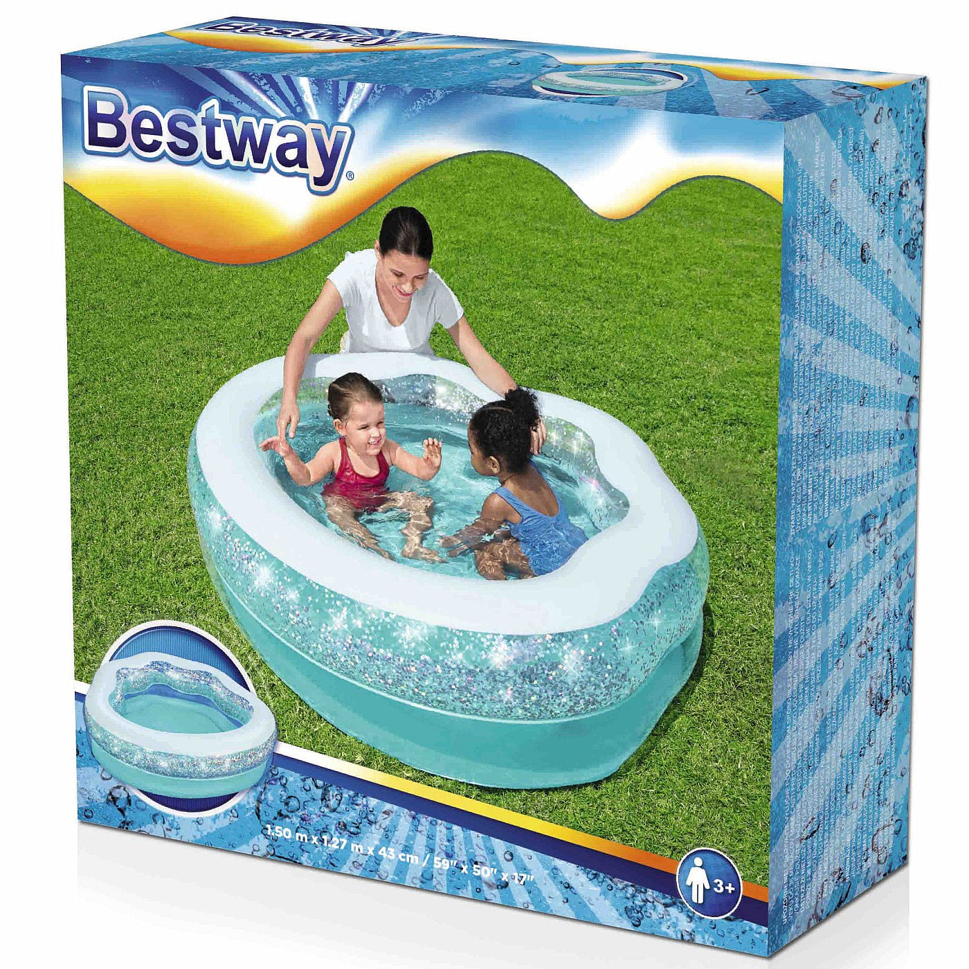 BESTWAY Sparkle Shell Kids Pool 4.11ft | Inflatable Splash Pool