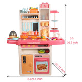 96-Piece Kids Kitchen Playset with Spray, Light & Sound – Pretend Play Cooking Set