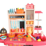96-Piece Kids Kitchen Playset with Spray, Light & Sound – Pretend Play Cooking Set