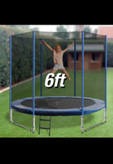 6ft Round Trampoline with Safety Enclosure & Ladder for Kids