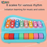 2-in-1 Piano Xylophone Toy with 8 Colorful Keys for Kids