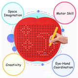 Apple Shape Magnetic Pixel Art Drawing Board for Kids