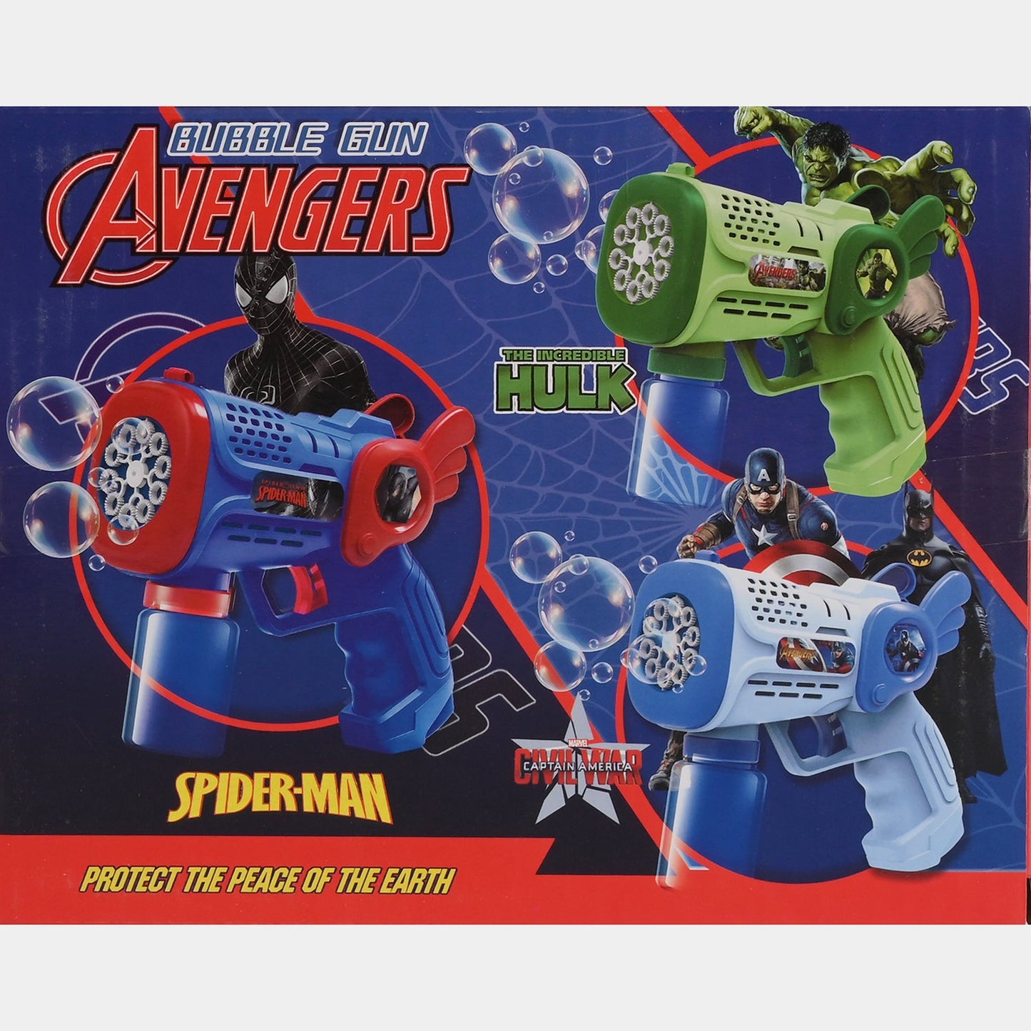 Electric bubble gun toy with light for kids packaging
