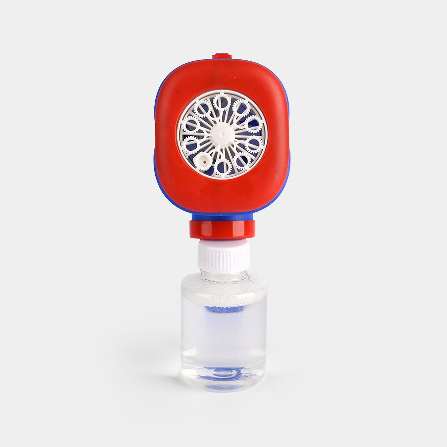 Electric bubble gun toy with light for kids in use