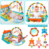 Baby Piano Play Gym Mat with Hanging Toys for Tummy Time